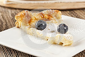 Homemade German Pancake with blueberries