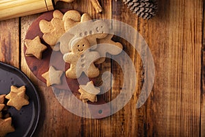 Homemade Gingerbread Cookies Flat Lay