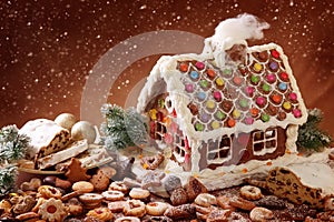 Homemade gingerbread house