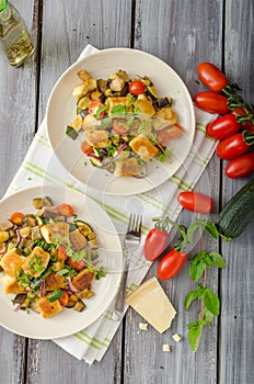 Homemade gnocchi with Mediterranean vegetables