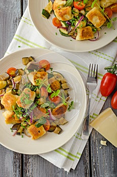 Homemade gnocchi with Mediterranean vegetables