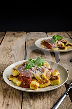 Homemade gnocchi with tomato sauce