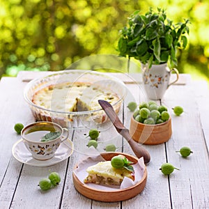 Homemade gooseberry pie