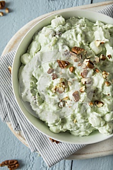 Homemade Green Pistachio Fluff Dessert