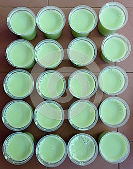 Homemade Green pudding apple flavour