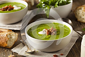 Homemade Green Spring Pea Soup