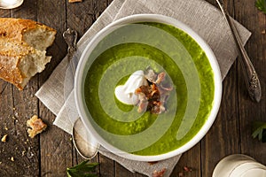 Homemade Green Spring Pea Soup