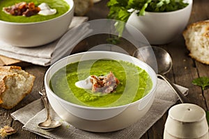 Homemade Green Spring Pea Soup