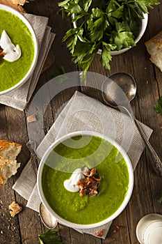 Homemade Green Spring Pea Soup