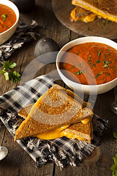 Homemade Grilled Cheese with Tomato Soup