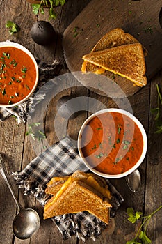 Homemade Grilled Cheese with Tomato Soup