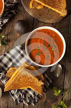 Homemade Grilled Cheese with Tomato Soup photo