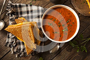 Homemade Grilled Cheese with Tomato Soup photo