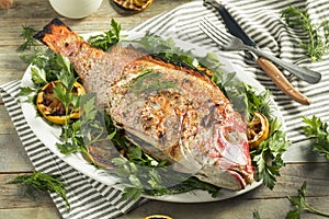 Homemade Grilled Whole Red Snapper photo