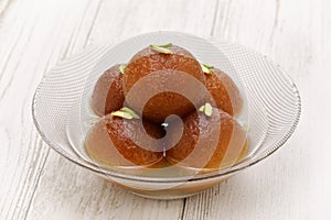 homemade gulab jamun, Indian dessert photo