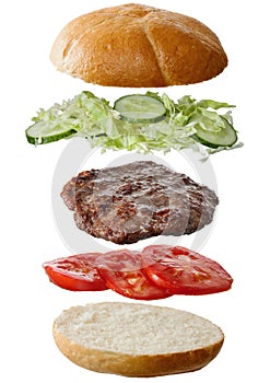 Homemade hamburger ingredients