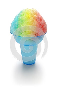 Homemade Hawaiian rainbow shaved ice