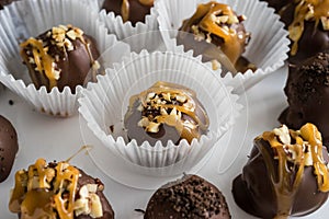 Homemade healthy chocolate truffles