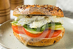 Homemade Healthy Eggwhite Bagel Sandwich