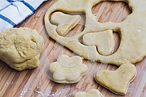 Homemade heart/flower shaped pastry