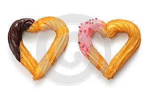 Homemade heart shape churro