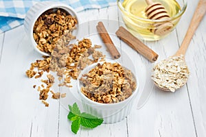 Homemade honey cinnamon granola