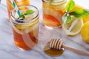 Homemade honey iced tea