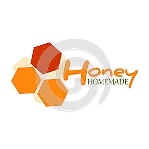 `Homemade Honey` logotype template. Simple logo for honey