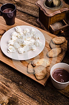 Homemade hot chocolate, homemade butter cookies