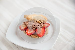 Homemade ice cream sandwich with chocolate ice cream