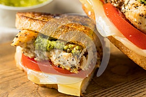 Homemade Italian Pesto Chicken Sandwich photo
