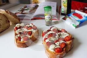 Homemade italian style bruschettas