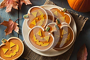 Homemade Jack O'lantern Pumpkin Cookie