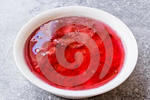 Homemade Jam of Rose Petals in Small Bowl / Marmalade