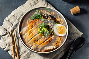 Homemade Japanese Chicken Katsu Ramen