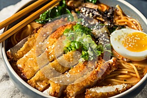 Homemade Japanese Chicken Katsu Ramen