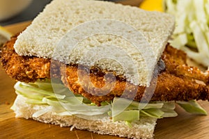 Homemade Japanese Chicken Katsu Sando Sandwich