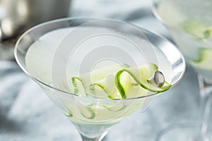 Homemade Japanese Sake Cucumber Martini Cocktail