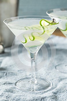 Homemade Japanese Sake Cucumber Martini Cocktail