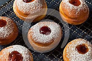 Homemade Jewish Sufganiyot Jelly Donuts