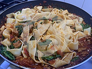 Homemade lamb pappardelle