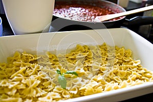 Homemade lasagna food photo making process