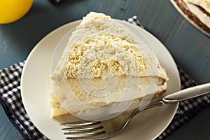 Homemade Lemon Cake with Cream Frosting