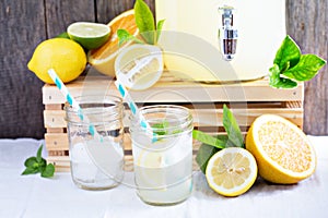 Homemade lemonade in mason jars