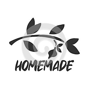 Homemade lemonade, vector doodle logo, label, emblem for summer drink menu. Badges, labels and logo elements in black and white