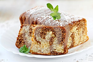 Homemade marble cake