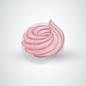 Homemade Marshmallow, pink sweet zephyr, vector illustration