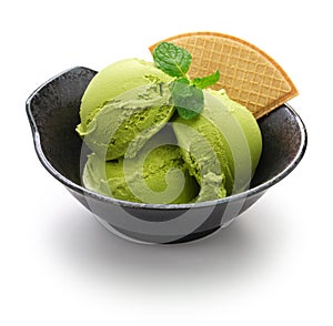 Homemade matcha green tea ice cream