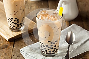 Homemade Milk Bubble Tea with Tapioca