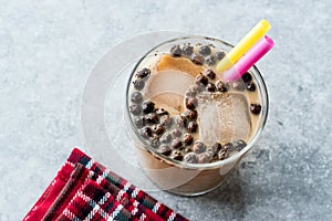 Homemade Milk Bubble Tea with Tapioca Pearls